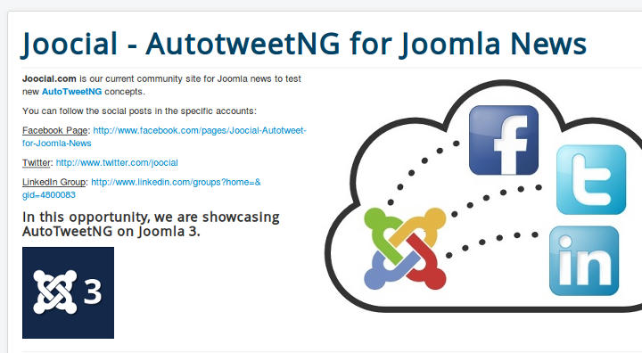 Joocial - AutotweetNG for Joomla News